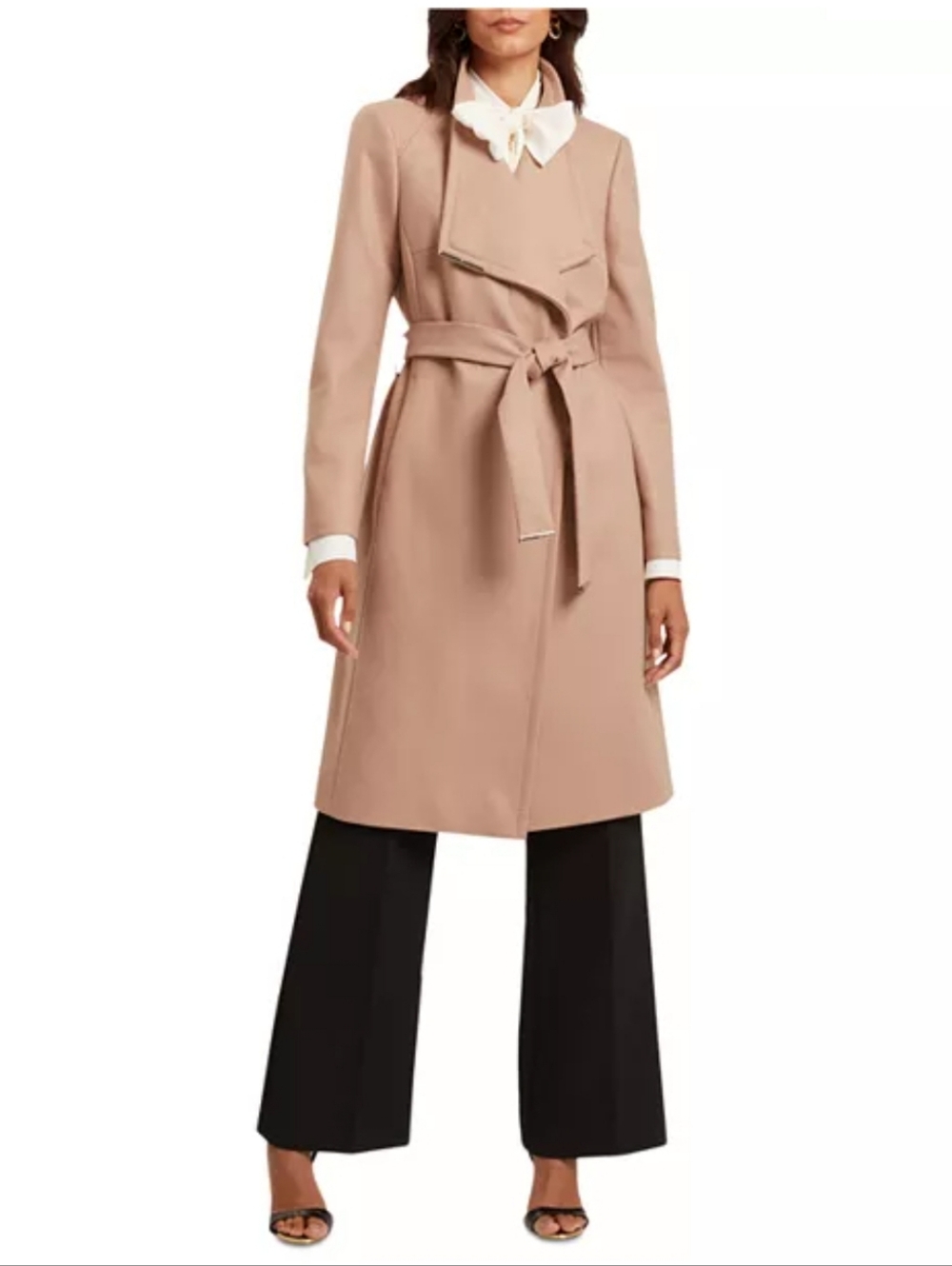 Ted Baker Rose Wool Blend Wrap Coat Camel